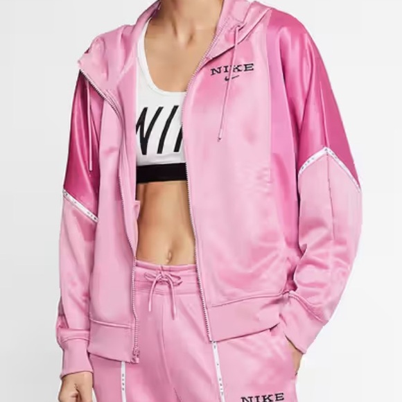 Nike BubbleGum Pink Zip-up Hooded Track Jacket - Picture 3 of 12